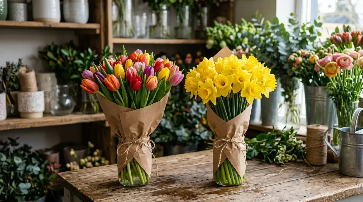 Seasonal flower bunches from Quality Plants and Flowers, Denby Dale florist