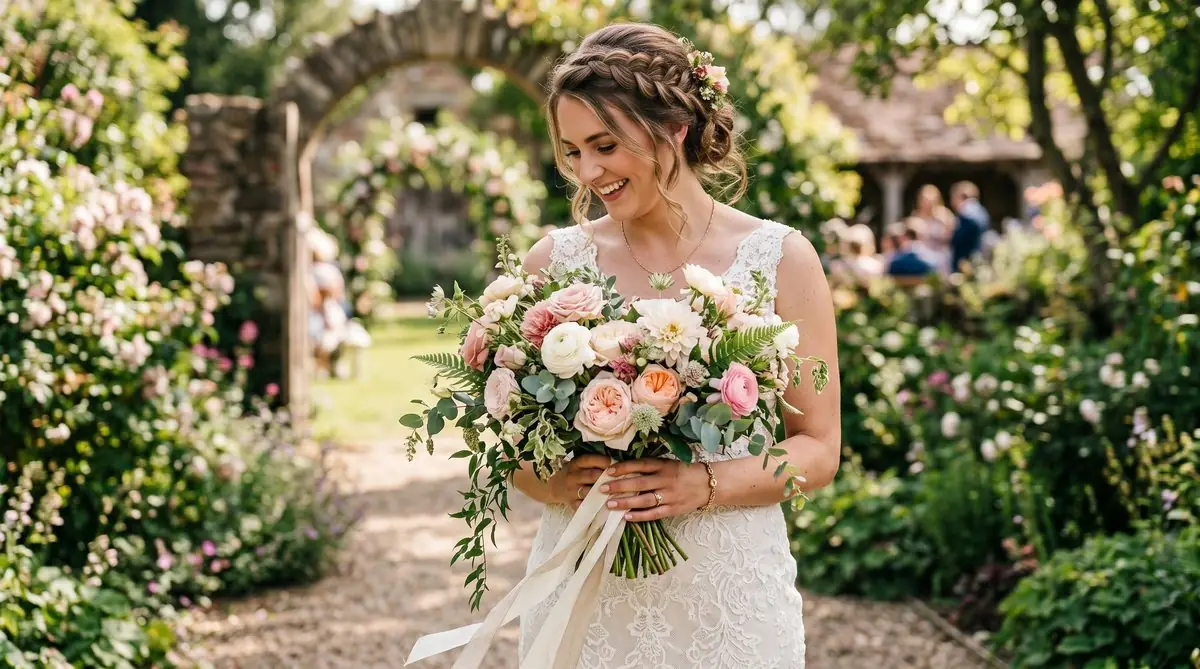 Bridal bouquet by Quality Plants and Flowers, wedding florist serving Huddersfield and Barnsley
