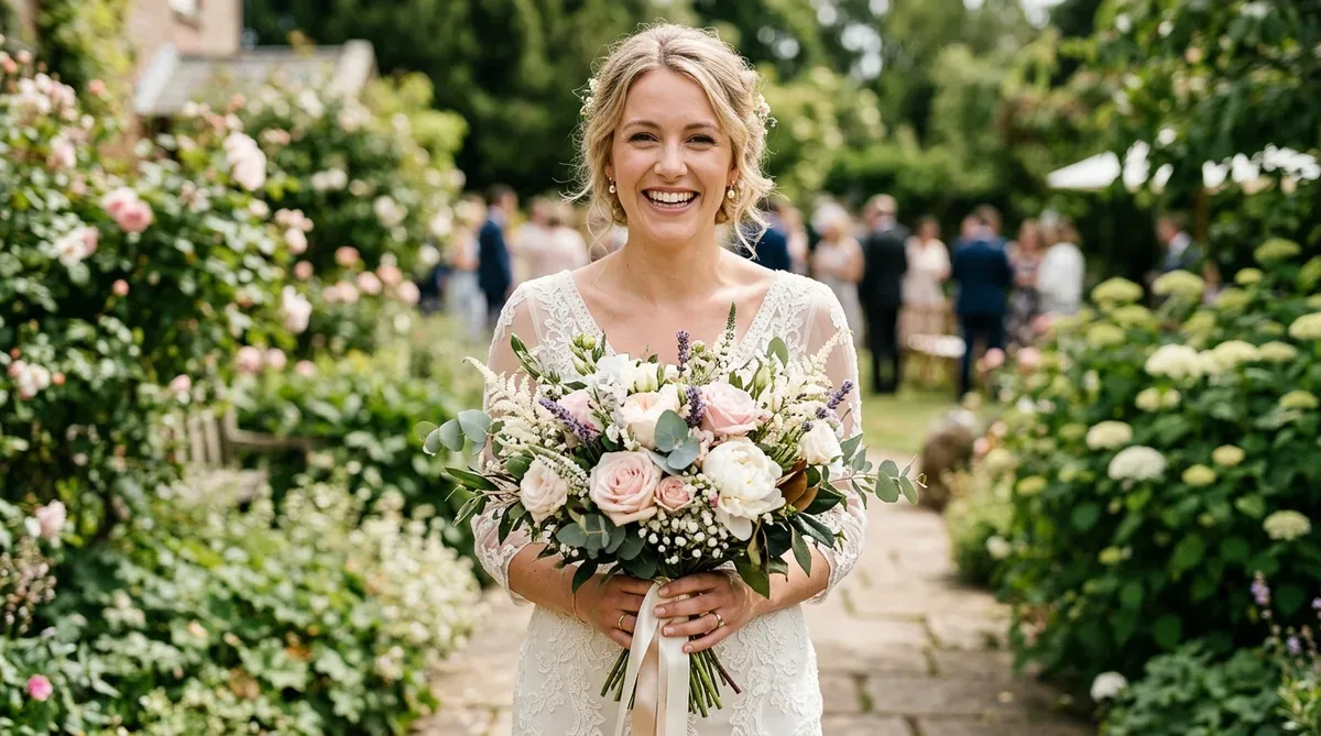 Bespoke bridal bouquet by Quality Plants and Flowers, wedding florist in Denby Dale